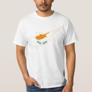 Cypern Flagga karta CY Tee