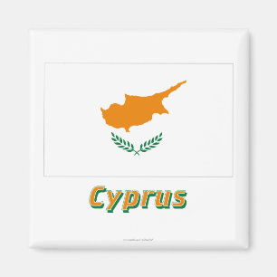 Cypern flagga med namn magnet