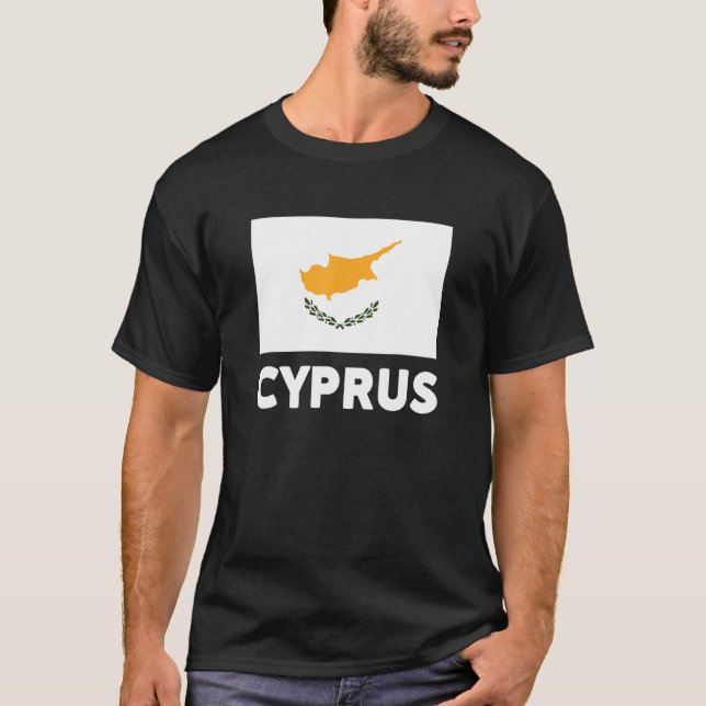 Cypern Flagga T Shirt (Framsida)