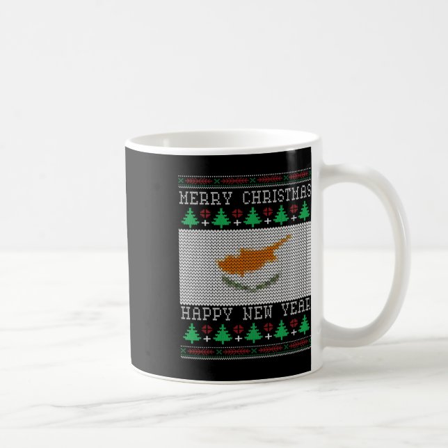 Cypern Flagga Ugly jul Kaffemugg (Höger)