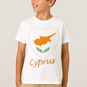 Cypern flaggahjärta t shirt