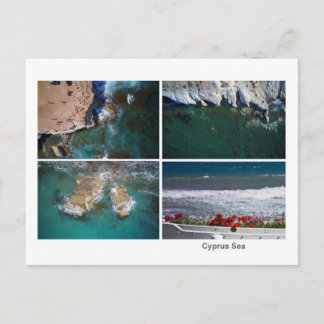 Cypern hav collage vykort