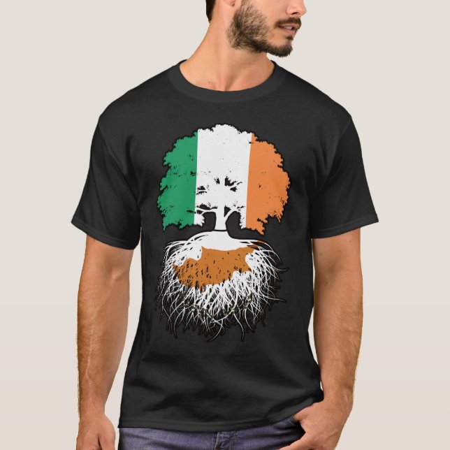 Cypern, Irland, Träd, Flagga T Shirt (Framsida)