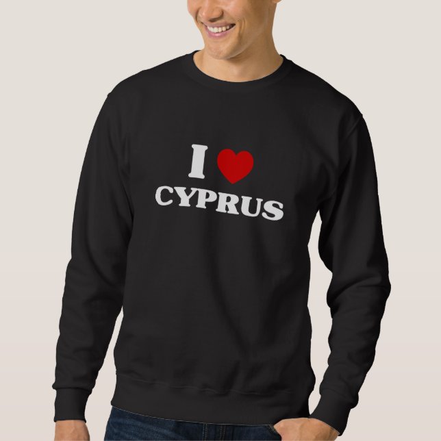 Cypern Jag älskar Cypern Souvenir Jag älskar Cyper Lång Ärmad Tröja (Framsida)