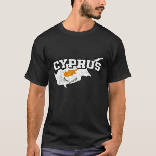 Cypern Karta och Flagga Souvenir Cypriot T Shirt