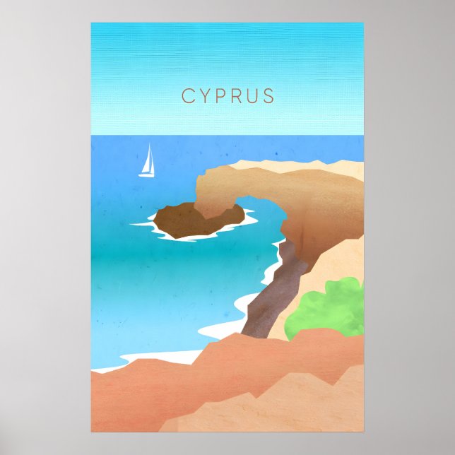 Cypern Minimalistisk Resaaffisch Poster (Framsidan)