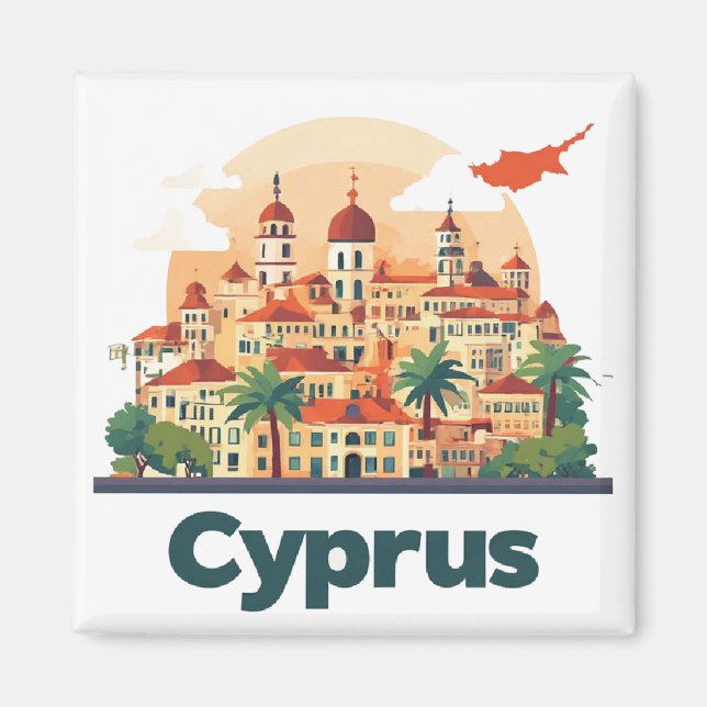 Cypern Öreseland Resedesign 🗺️ Magnet (Framsidan)