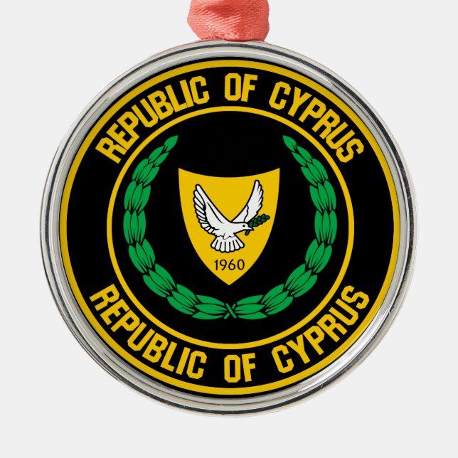 Cypern Round Emblem Julgransprydnad Metall (Framsidan)