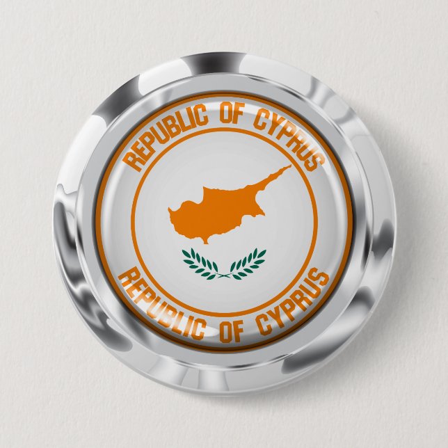 Cypern Round Emblem Knapp (Framsida)