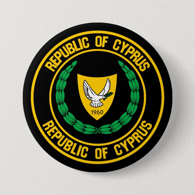 Cypern Round Emblem Knapp (Framsida)