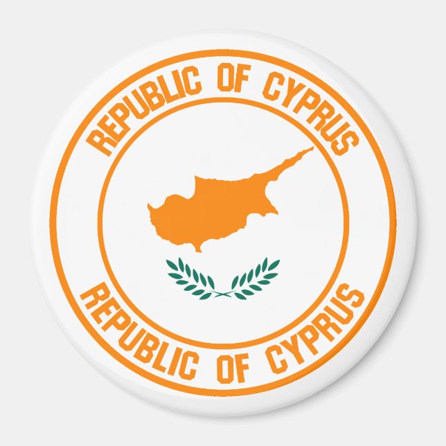 Cypern Round Emblem Magnet (Framsidan)
