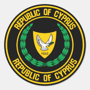 Cypern Round Emblem Runt Klistermärke