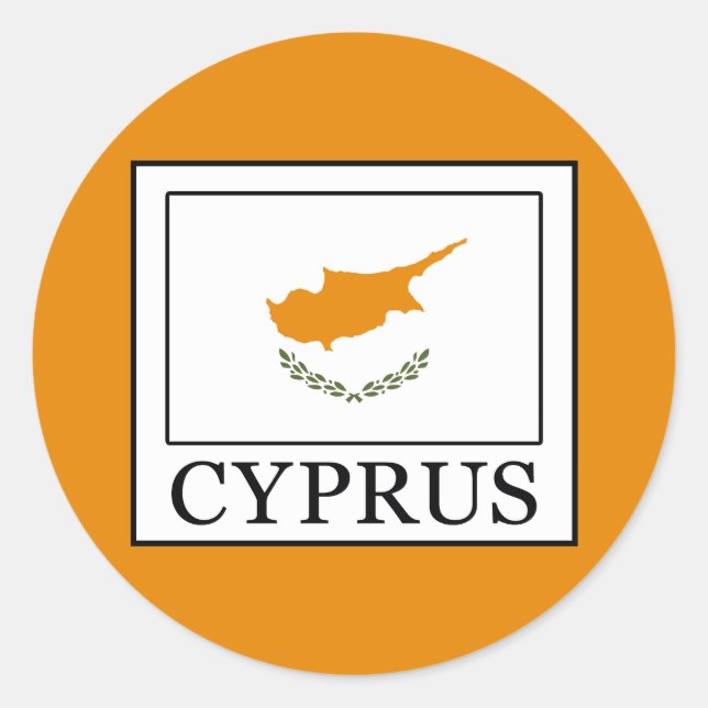 Cypern Runt Klistermärke (Framsida)