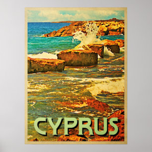 Cypern stenig kust poster