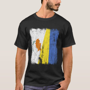Cypern Ukraina Halv Flagga Cypern Ukrainsk Arv T Shirt