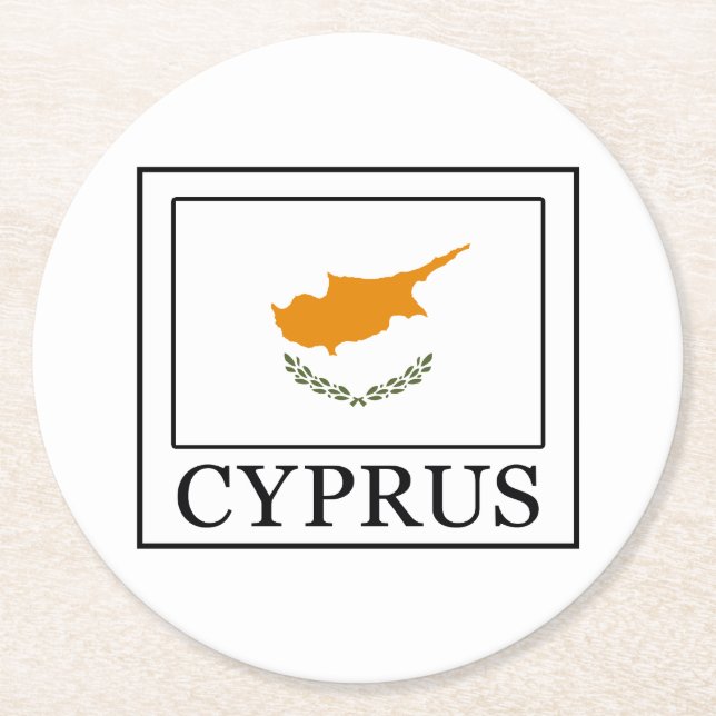 Cypern Underlägg Papper Rund (Framsidan)
