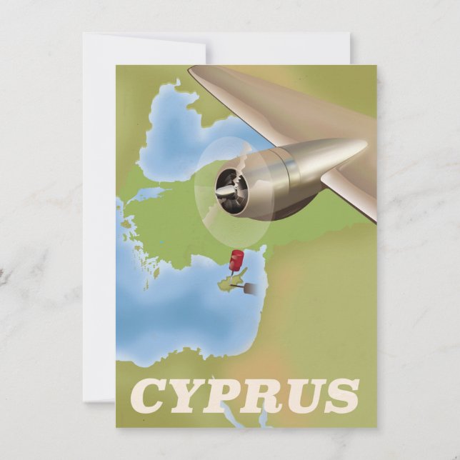 Cypernkarta vintage reseposter inbjudningar (Baksida)