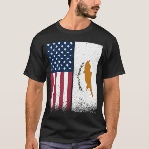 Cyperns amerikanska Flaggor Proud USA Cypern T Shirt