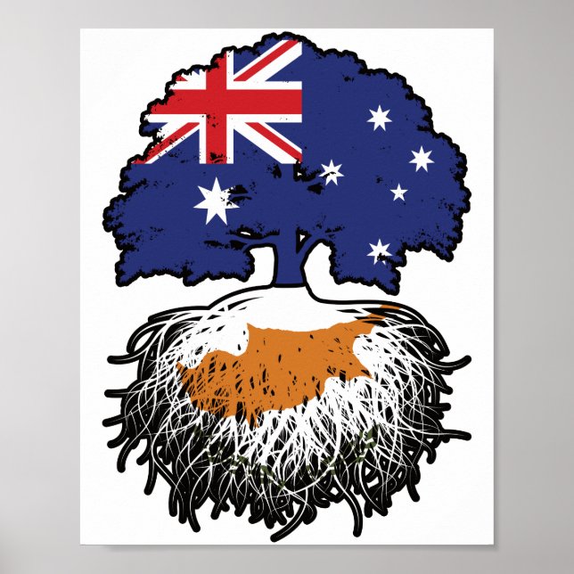 Cyperns australiska Australiens Träd-rötter Poster (Framsidan)
