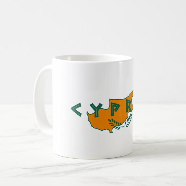 Cyperns cypros land flagga textsymbol greek trave kaffemugg (Framsida vänster)