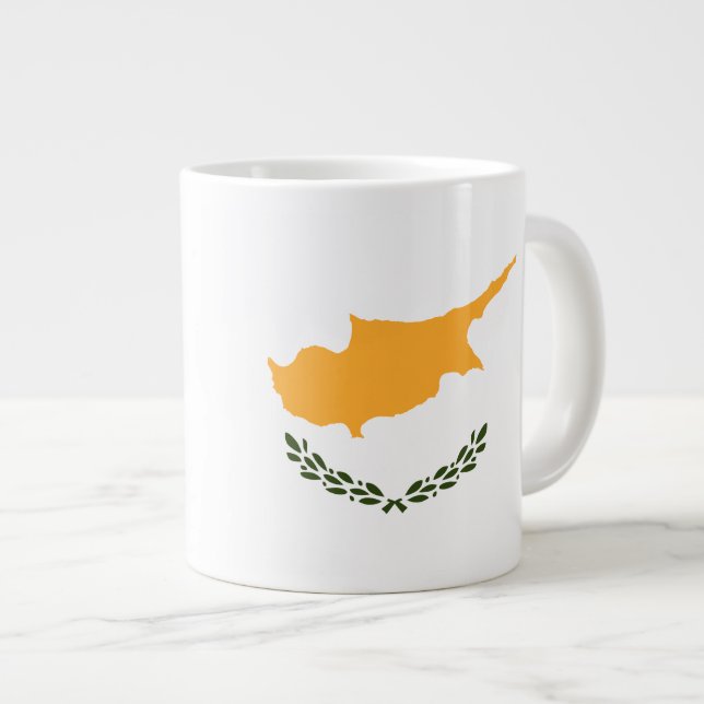 Cyperns flagga jumbo mugg (Framsida höger)