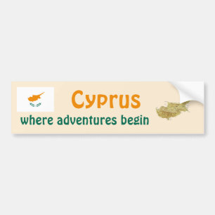 Cyperns flagga + kart dekal