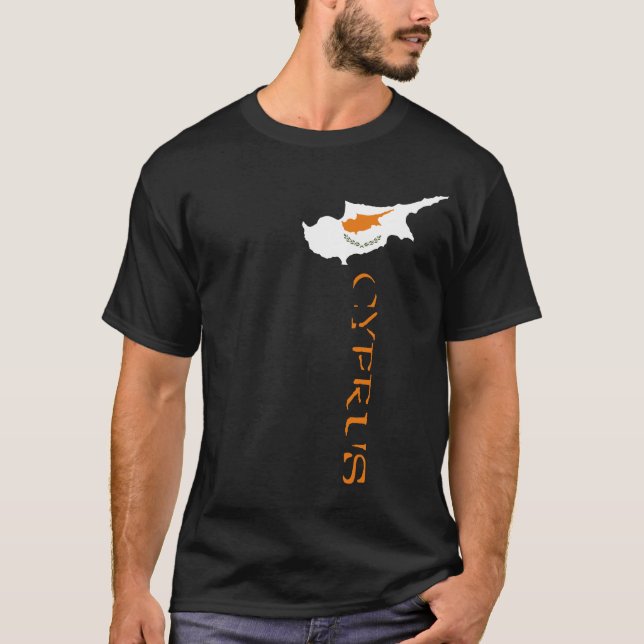 Cyperns flagga karta t shirt (Framsida)
