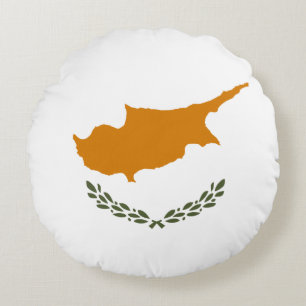 Cyperns flagga rund kudde