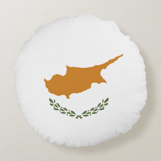 Cyperns flagga rund kudde (Baksidan)
