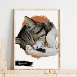 Cyperns kateutskrift | Skriv ut kattvägg Poster