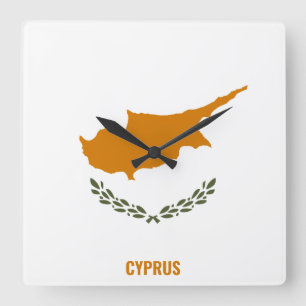 Cyperns nationella Flagga Patriotic Fyrkantig Klocka
