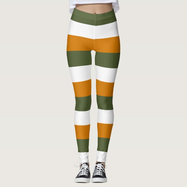 Cyperns nationella Flagga-Vågrät strimlat Leggings (Framsida)