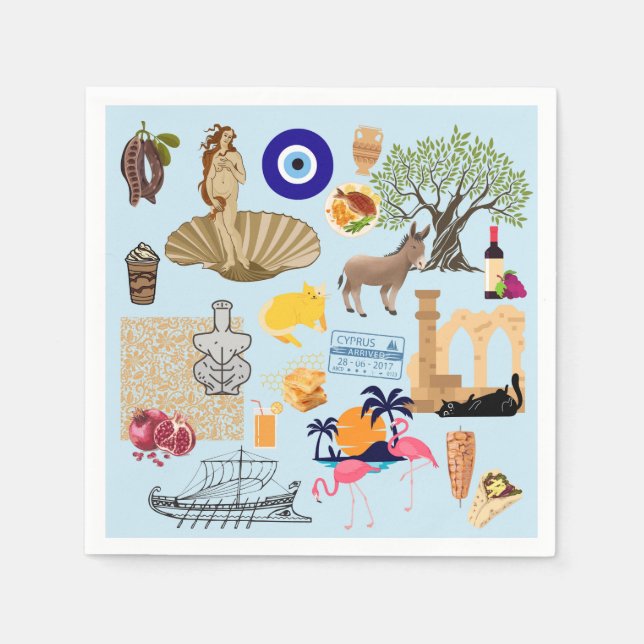 Cyperns symboler Travel Älskare Pappersservett (Framsidan)