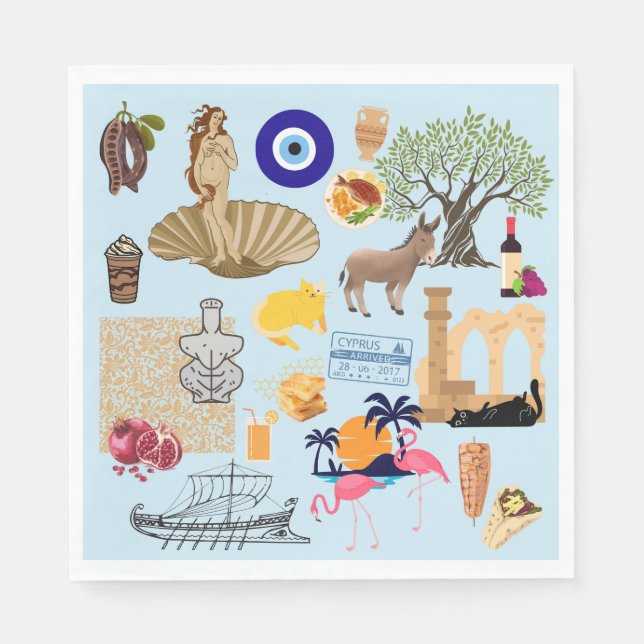 Cyperns symboler Travel Älskare Pappersservett (Framsidan)