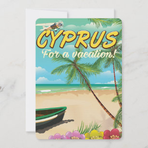 Cyperns vintage-reseaffisch inbjudningar