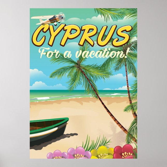 Cyperns vintage-reseaffisch poster (Framsidan)