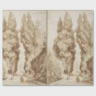 Cypress aveny på villa D Este Tivoli vid Fragonar Presentpapper