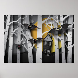 Cypress Forest och Fladdermus Poster