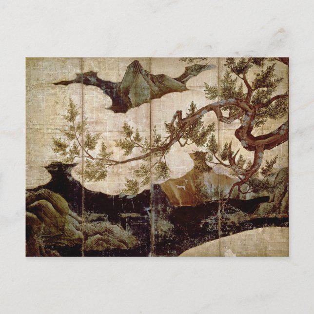 Cypress från Kano Eitoku, Muromanchi-perioden Vykort (Framsida)