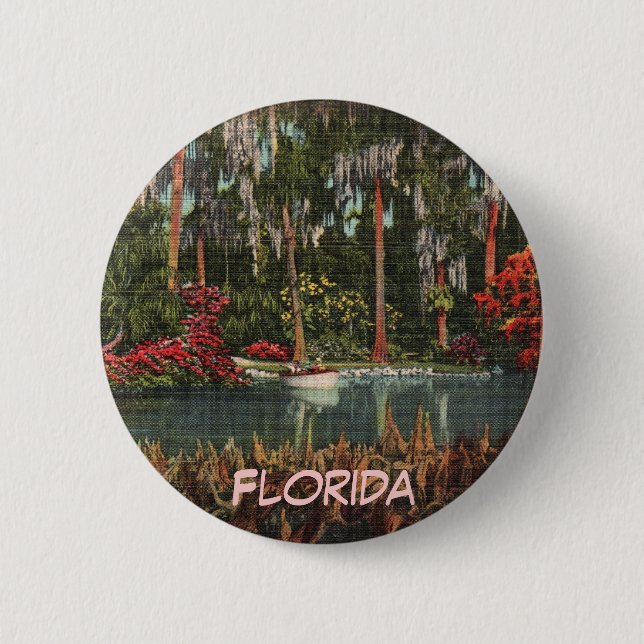 Cypress Gardens Florida Button Knapp (Framsida)