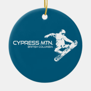 Cypress Mountain British Columbia Snowboardåkare Julgransprydnad Keramik