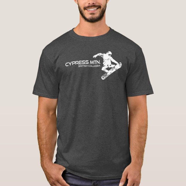 Cypress Mountain British Columbia Snowboarder T Shirt (Framsida)