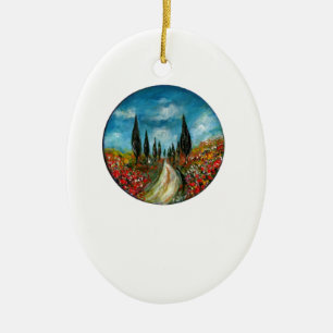 CYPRESS OCH VALLMOOR I TUSCANY RUND JULGRANSPRYDNAD KERAMIK