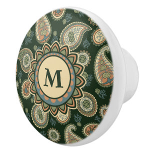 Cypress Paisley Mönster Ceramic Knob Knopp