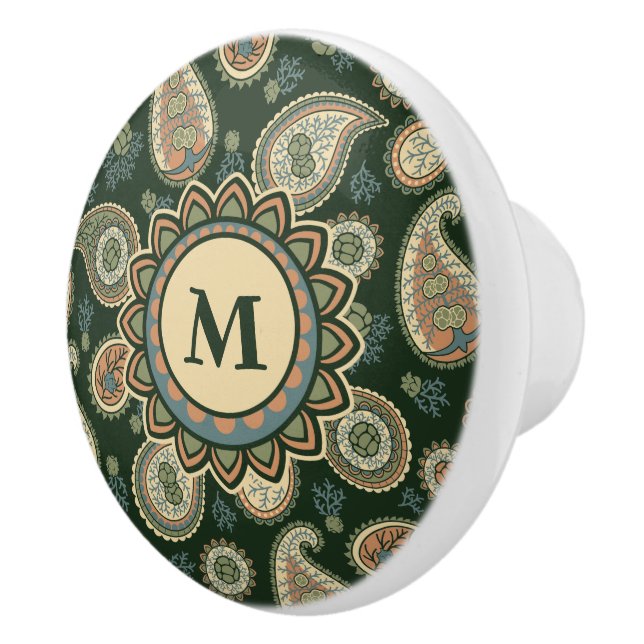 Cypress Paisley Mönster Ceramic Knob Knopp (Höger)
