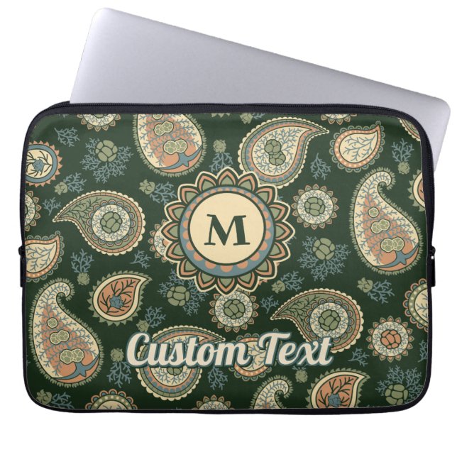 Cypress Paisley Mönster Laptop Fodral (Framsidan)