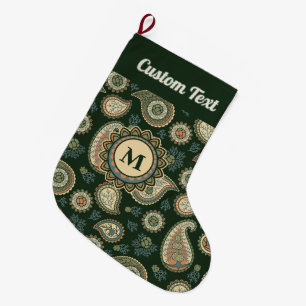 Cypress Paisley Mönster Stor Julstrumpa