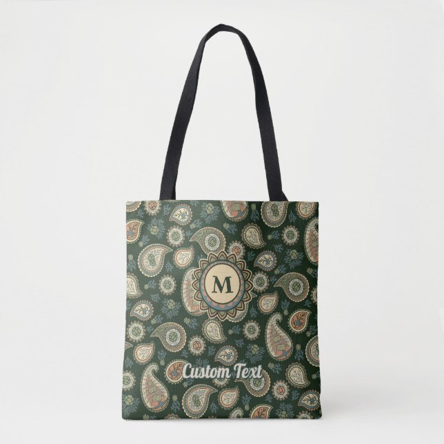 Cypress Paisley Mönster Tote Bag Tygkasse (Framsida)