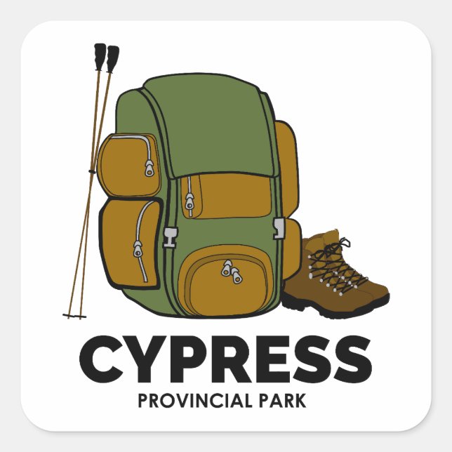 Cypress Provincal Park Backpack Fyrkantigt Klistermärke (Framsida)