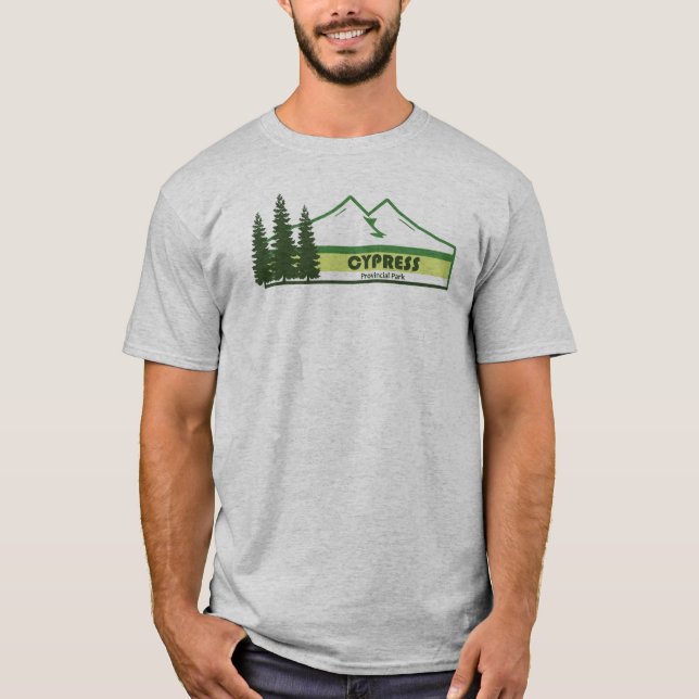 Cypress Provincial Park Gröna Ränder T Shirt (Framsida)